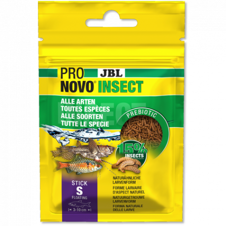 JBL - Pronovo insect - Stick S - 20 ml - Sticks para peces ornamentales de 3 a 10 cm JBL - Pronovo insect - Stick S - 20 ml - Sticks para peces ornamentales de 3 a 10 cm