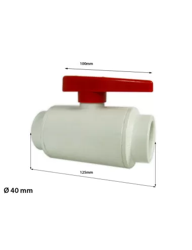 ROYAL EXCLUSIV - Ball Union Valves PVC white/red Ø 40 mm