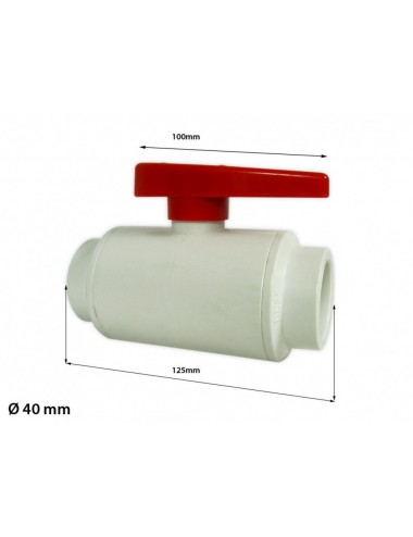 ROYAL EXCLUSIV - Vannes Union à Bille PVC blanc/rouge Ø 40 mm