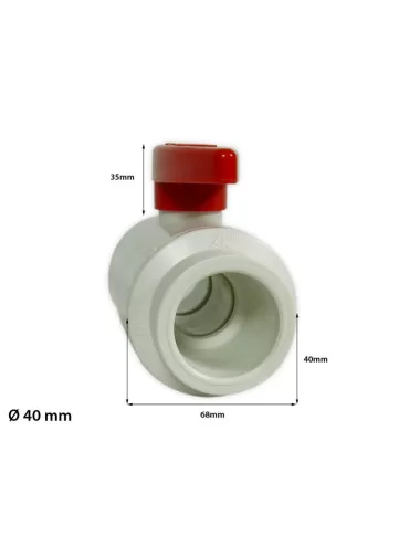 ROYAL EXCLUSIV - Valvole a bocchettone PVC bianco/rosso Ø 40 mm