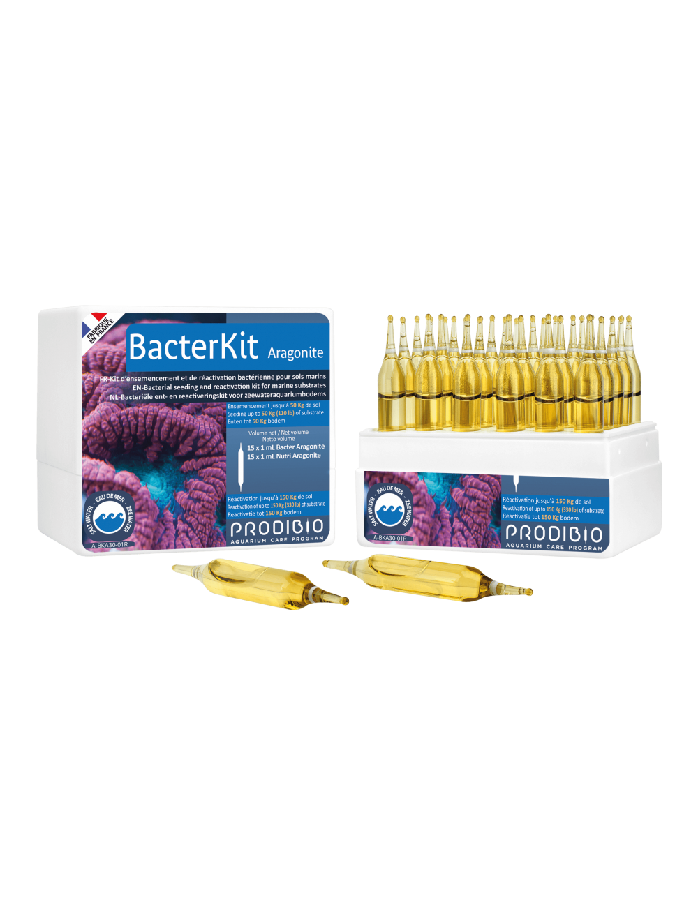 PRODIBIO - Bacterkit Aragoniet - 30 ampullen - Bacteriënzaaikit voor marien substraat