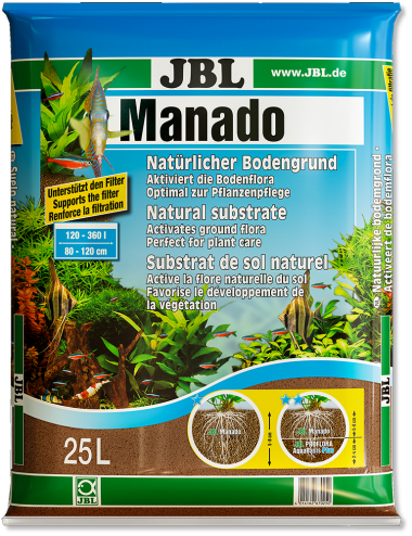 JBL - Manado 25l - Substrat de sol naturel pour aquariums d'eau douce