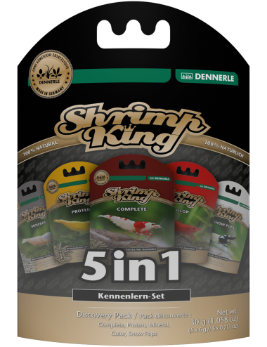 DENNERLE - Shrimp King 5in1 - 30 g (5 x 6 g) - Complete and complementary food for shrimps
