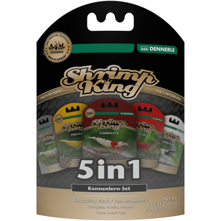 DENNERLE - Shrimp King 5in1 - 30 g (5 x 6 g) - Complete and complementary food for shrimps