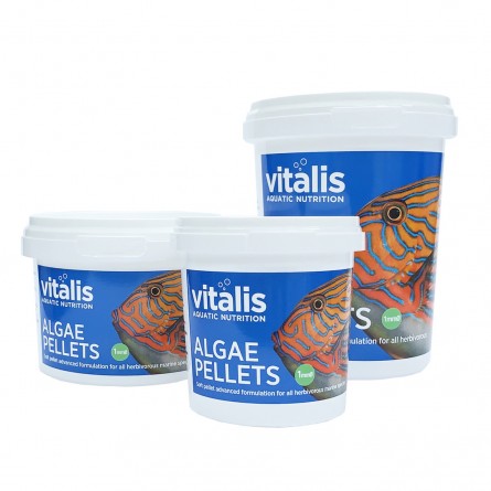 VITALIS - Peleti alg 1mm - 70g - Hrana za rastlinojede morske ribe