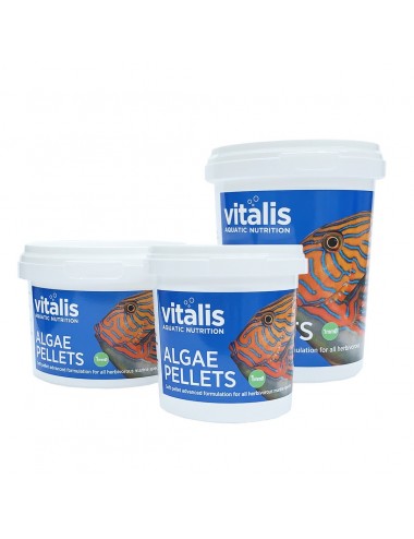VITALIS - Pellets de Algas 1mm - 260g - Alimento para peixes marinhos herbívoros
