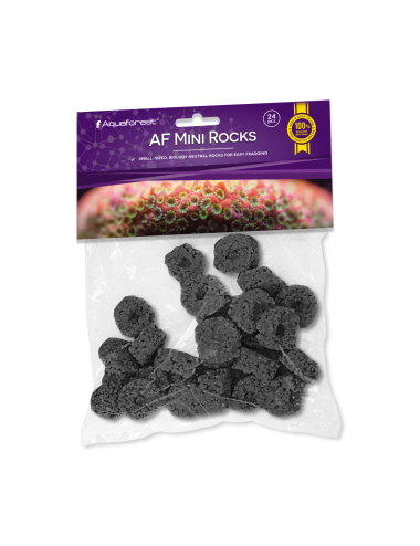 AQUAFOREST - AF Mini Rocks Black - 24 pcs - Rocks for coral cuttings.