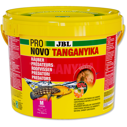 JBL - Pronovo Tanganyika Flackes - 5500 ml - Mangime per ciclidi predatori JBL - Pronovo Tanganyika Flackes - 5500 ml - Mangime per ciclidi predatori