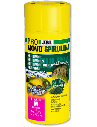 JBL - Pronovo Spirulina Flackes M - 250ml - Flocos de espirulina para peixes