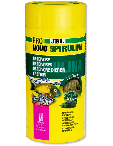 JBL - Pronovo Spirulina Flackes M - 1000ml - Copos de espirulina para pescado
