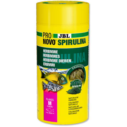 JBL - Pronovo Spirulina Flackes M - 1000ml - Flocos de espirulina para peixes JBL - Pronovo Spirulina Flackes M - 1000ml - Flocos de espirulina para peixes