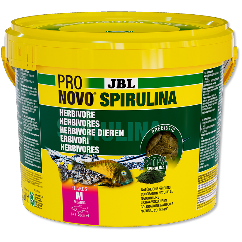 JBL - Pronovo Spirulina Flackes M - 5500ml - Flocos de espirulina para peixes