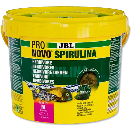 JBL - Pronovo Spirulina Flackes M - 5500ml - Flocons à la spiruline pour poissons JBL - Pronovo Spirulina Flackes M - 5500ml - Flocons à la spiruline pour poissons
