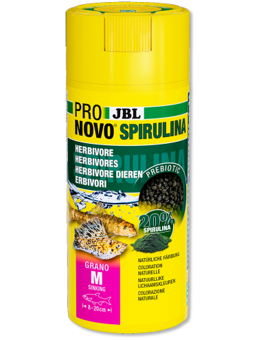 JBL - Pronovo Spirulina Grano M - 250ml - Spirulina zrnca za ribe