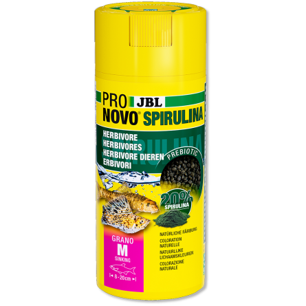 JBL - Pronovo Spirulina Grano M - 250ml - Spirulina granulada para peixes