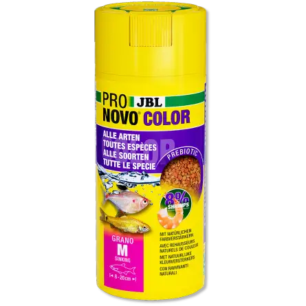 JBL - Pronovo Color Grano M - 250ml - Granulés spécial couleurs pour poissons JBL - Pronovo Color Grano M - 250ml - Granulés spécial couleurs pour poissons