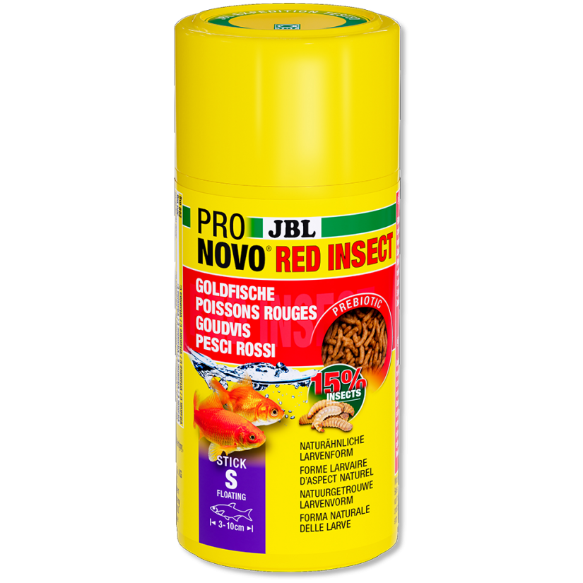 JBL - Pronovo red insetto - Stick S - 100 ml - Bastoncini per pesci rossi da 3 a 10 cm
