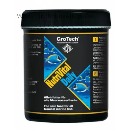 GROTECH - NutriVital Daily 2 - 6mm 580ml - Comida para peces GROTECH - NutriVital Daily 2 - 6mm 580ml - Comida para peces