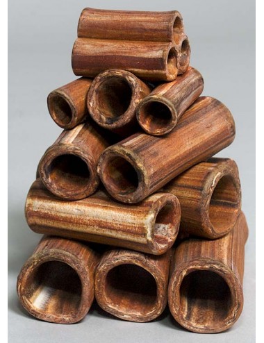 AQUANETTA - Cachettes / tubes pour poissons - 11x11x12.5cm - Couleur sombre