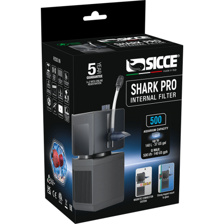 SICCE - Shark PRO 500 - Ecumeur Interne jusqu'à 140l SICCE - Shark PRO 500 - Ecumeur Interne jusqu'à 140l