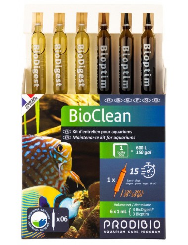 PRODIBIO - BioClean - 6 ampoules - Kit d'entretien eau douce et eau de mer