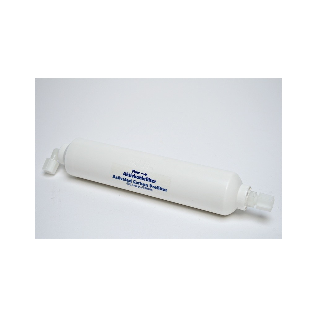 Charcoal filter with fittings for easy line.