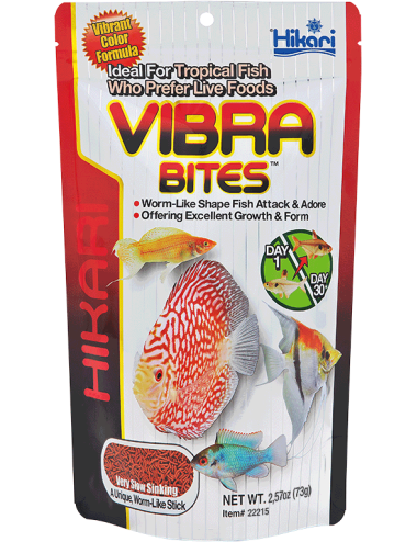 HIKARI - Vibra Bites - 35g - Aliment en forme de larves