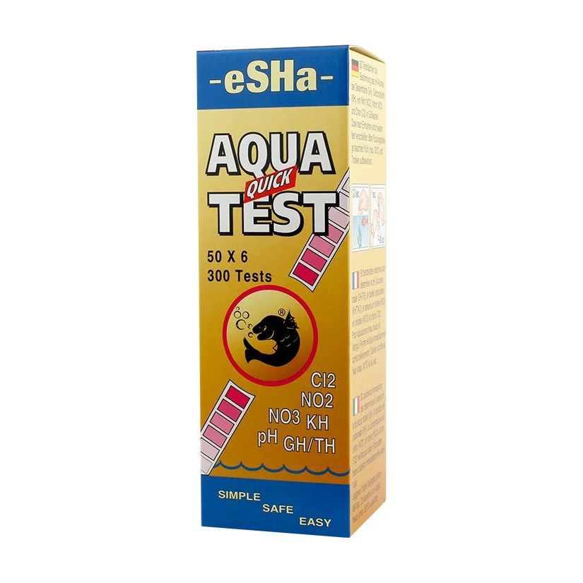 ESHA - Aqua Quick Test - 50 Tests - Tests bandelette pour aquarium