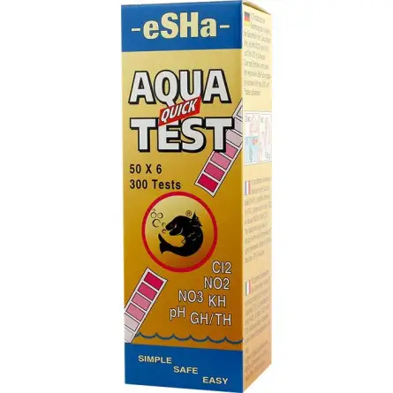 ESHA - Aqua Quick Test - 50 Tests - Tests bandelette pour aquarium ESHA - Aqua Quick Test - 50 Tests - Tests bandelette pour aquarium