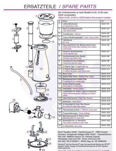 NYOS - Pump mounting for Quantum 220 - ref: Q220-1022