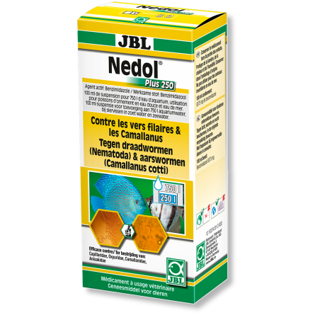 JBL - Nedol Plus 250 - Contre les camallanidae et autres nématodes - 100ml