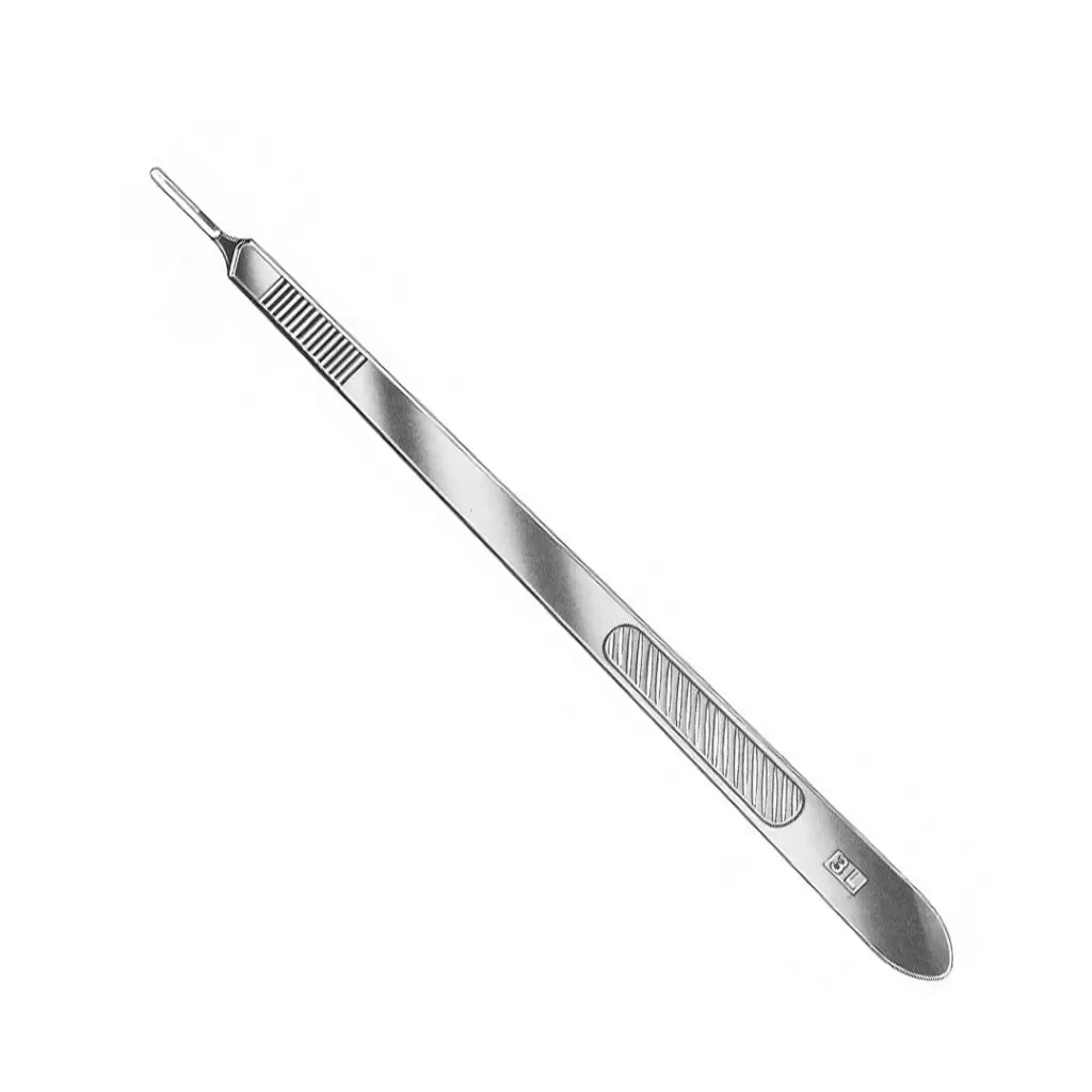 Manche long scalpel/bistouri en inox n° 3 + 10 lames gratuites