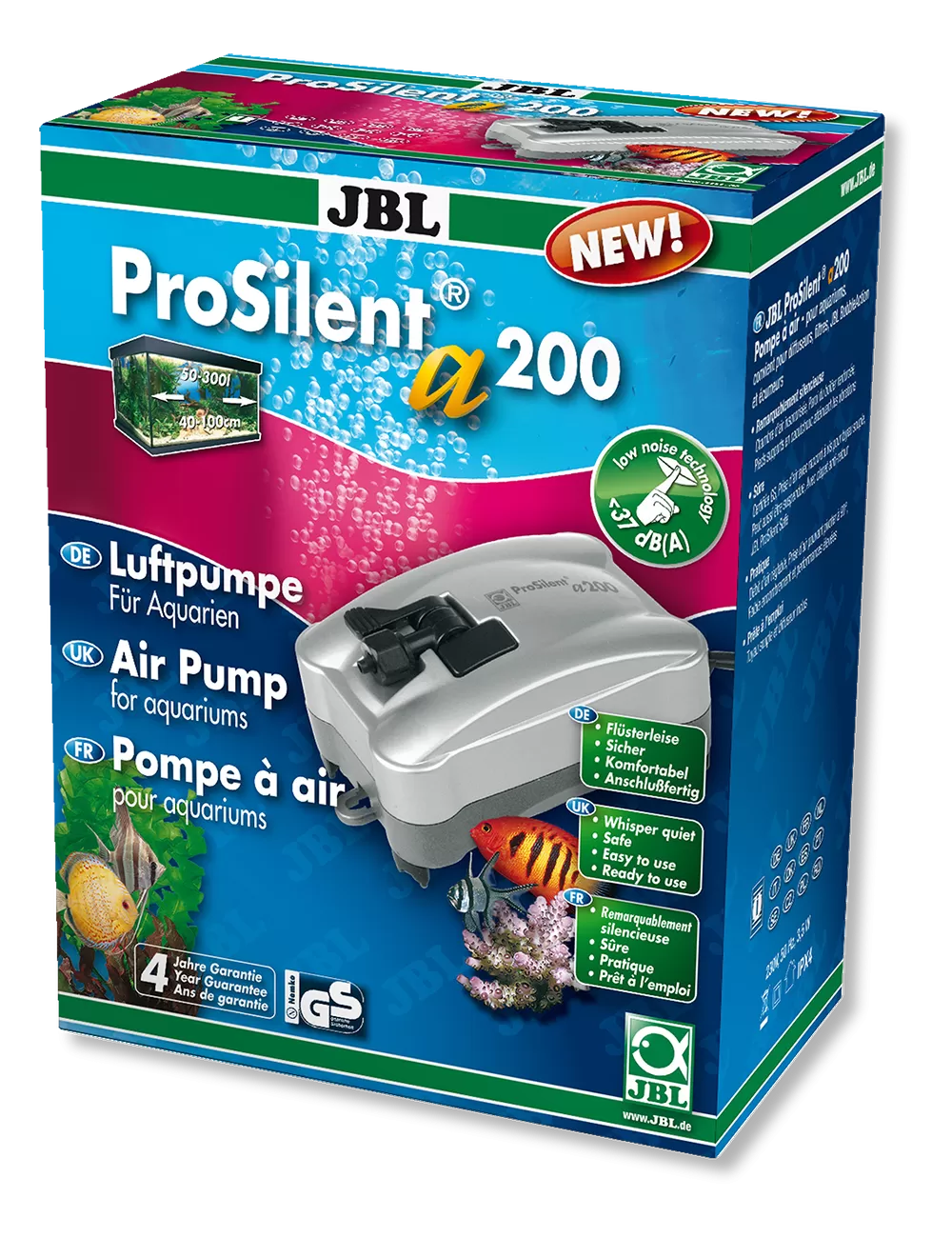JBL - ProSilent a200 - Pompe à Air Silencieuse - 200 l/h