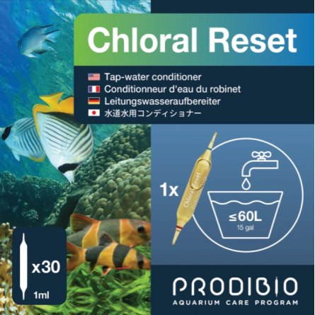 PRODIBIO - Chloral Reset - 30 ampoules - Conditionneur d'eau pour aquarium