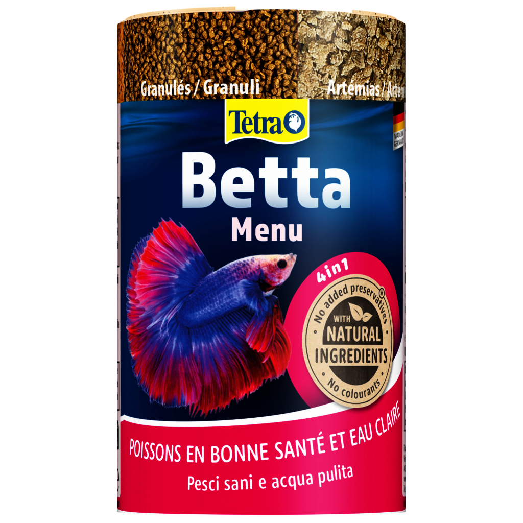 TETRA - Betta Menu - 100ml - Aliments variés pour poissons combattants.