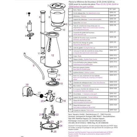 NYOS - Fixation de pompe pour Quantum 160 - réf : Q160-1022