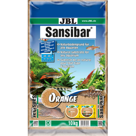 JBL - Sansibar ORANGE 10kg - 0.2, 0.6mm - Substrat de sol fin couleur orange pour aquariums