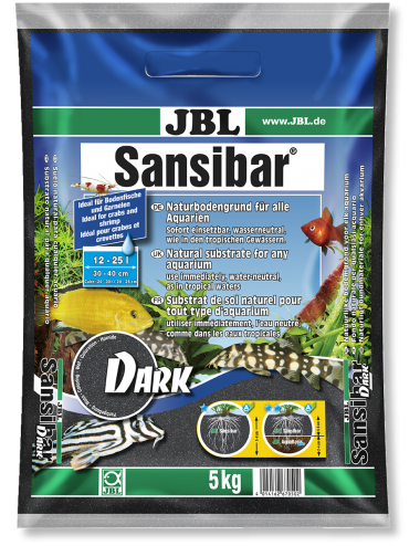 JBL - Sansibar BLACK 10kg - 0.2 - 0.6mm - Substrat de sol noir pour aquariums