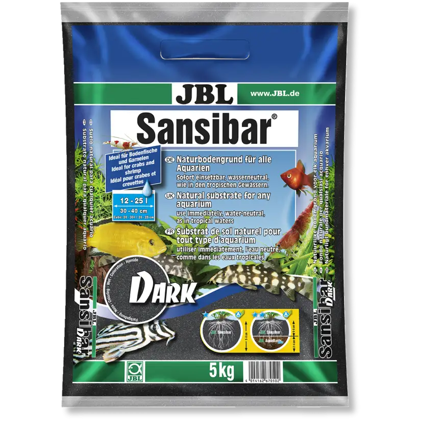JBL - Sansibar BLACK 10kg - 0.2 - 0.6mm - Substrat de sol noir pour aquariums