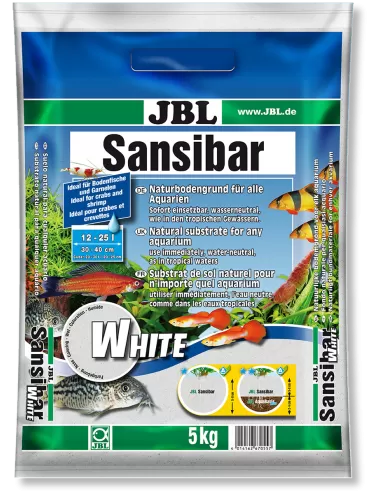 JBL - Sansibar WHITE 10kg - 0.2, 0.6mm - Substrat de sol blanc fin pour aquariums