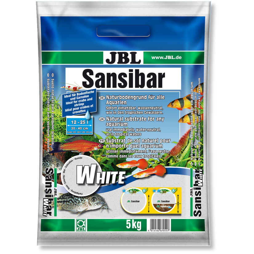 JBL - Sansibar WHITE 10kg - 0.2, 0.6mm - Substrato di fondo bianco fine per acquari