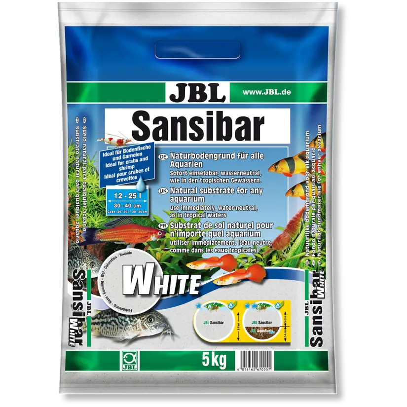 JBL - Sansibar WHITE 5kg - 0,2, 0,6mm - Feiner weißer Bodengrund für Aquarien