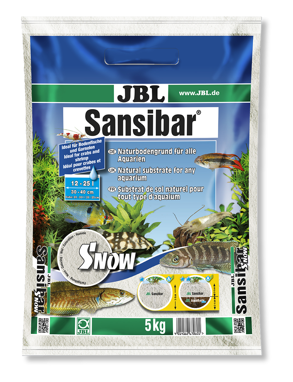 JBL - Sansibar SNOW 10kg - 0.1, 0.6mm - Substrat de sol blanc très fin pour aquarium