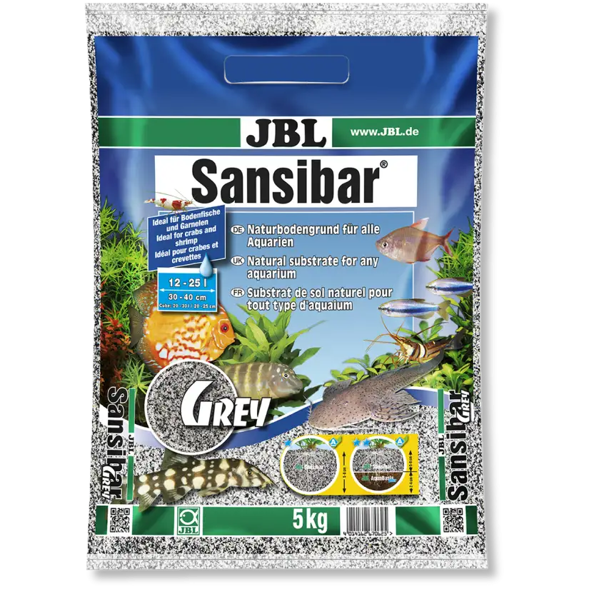 JBL - Sansibar GREY 10kg - 0.2, 0.6mm - Substrat de sol fin gris pour aquariums