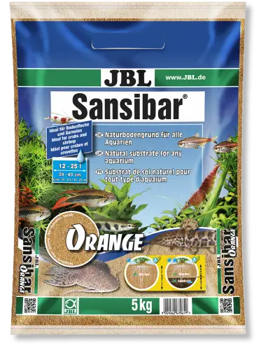 JBL - Sansibar ORANGE 10kg - 0.2, 0.6mm - Substrat de sol fin couleur orange pour aquariums