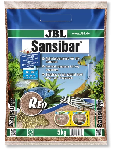 JBL - Sansibar RED 5kg - 0.2, 0.6mm - Substrat de sol fin couleur rouge pour aquariums