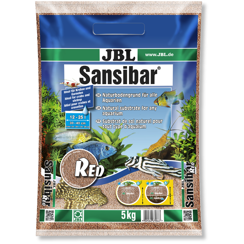 JBL - Sansibar RED 5kg - 0.2, 0.6mm - Substrato rosso per terra fine per acquari