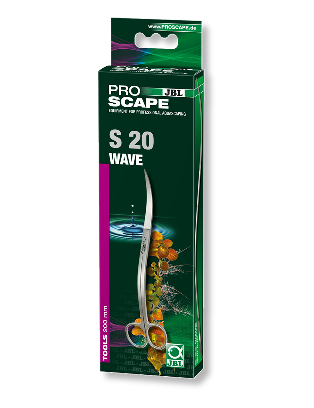 JBL ProScape - Tool S wave 20cm - Ciseaux droits pour la taille des plantes en aquascaping