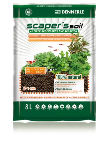 DENNERLE - Scaper's Soil 8l - Nährboden für bepflanzte Aquarien