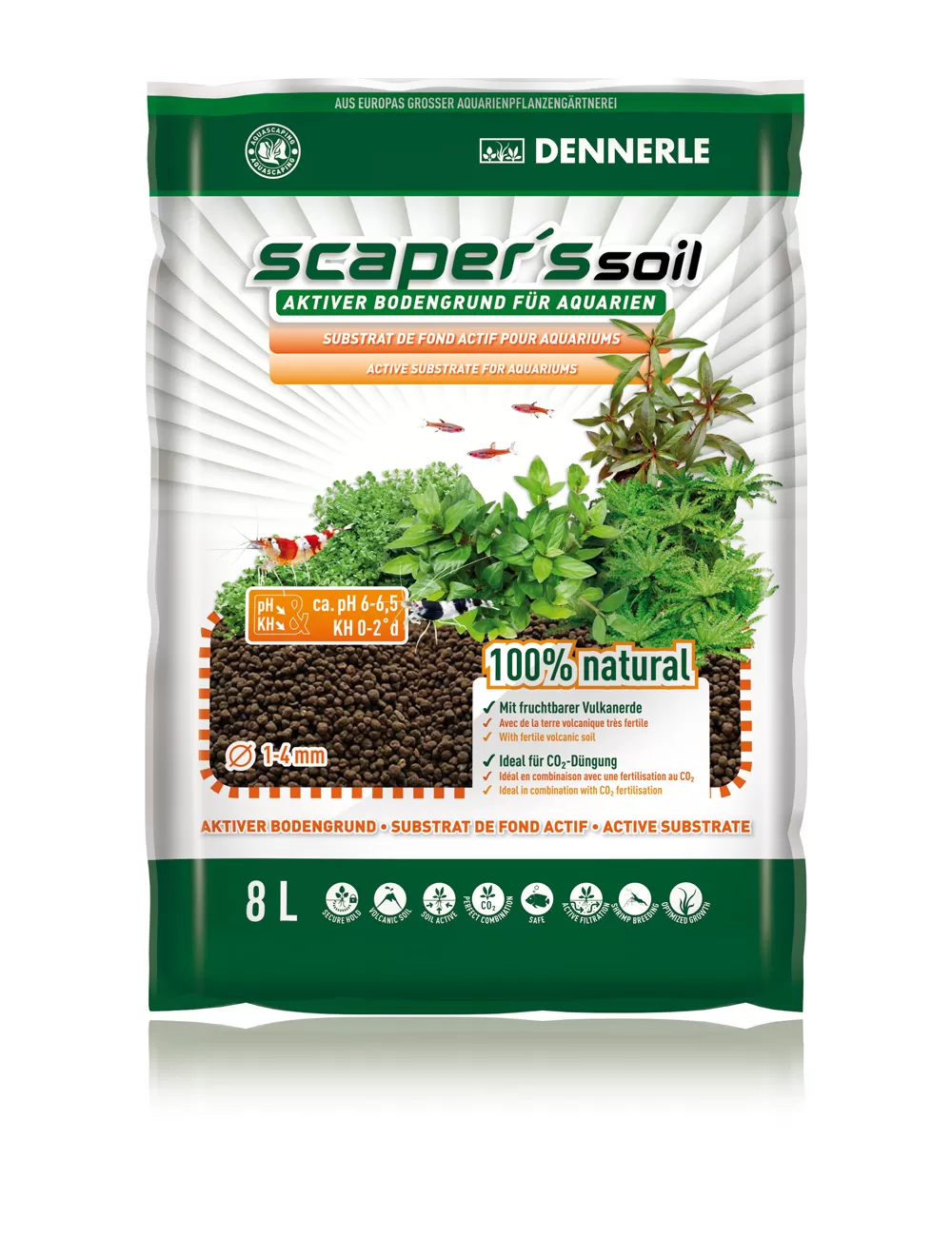 DENNERLE - Scaper's Soil - 8l - Substrat nutritif aquarium planté